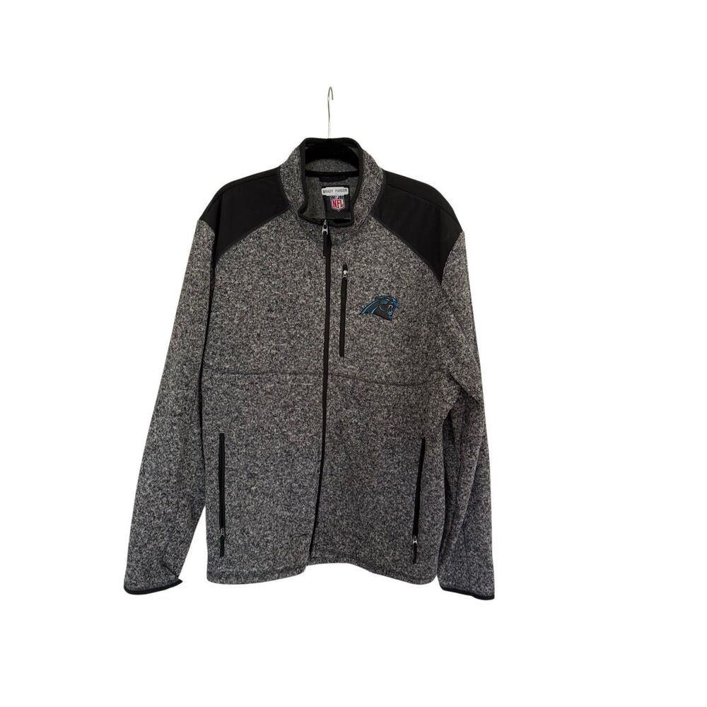 NFL Mens Gray Black Carolina Panthers Country Full Zip Jacket XL